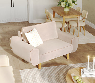 Klem Loveseat Silindir Ahşap Ayak - Kadife