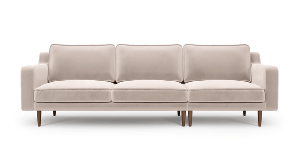 Klem Slim Dörtlü Koltuk Ahşap Ayak - Kadife