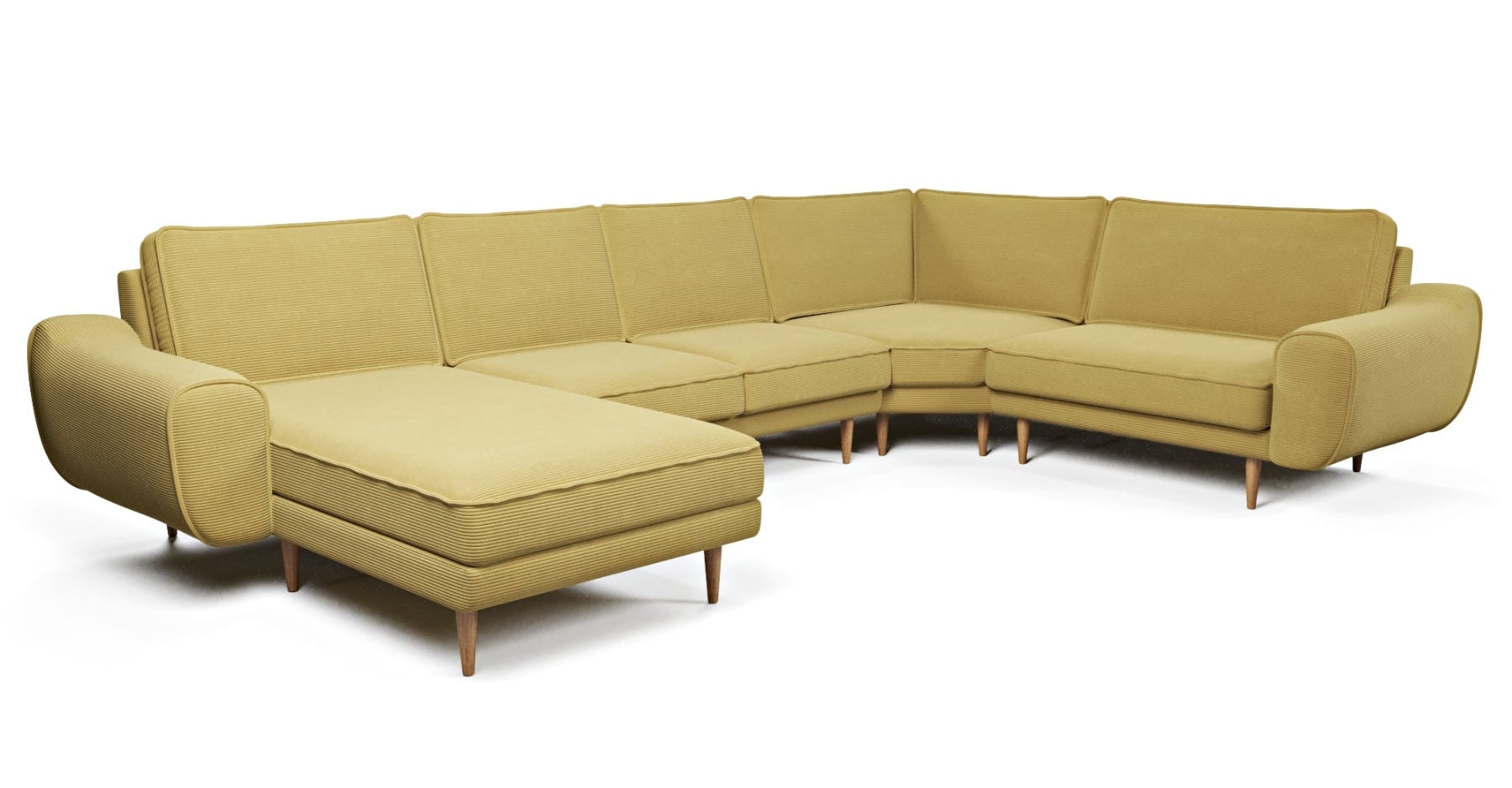 Klem 376 x 240 Geniş Köşe Ahşap Ayak - Fitilli Kadife | Normod