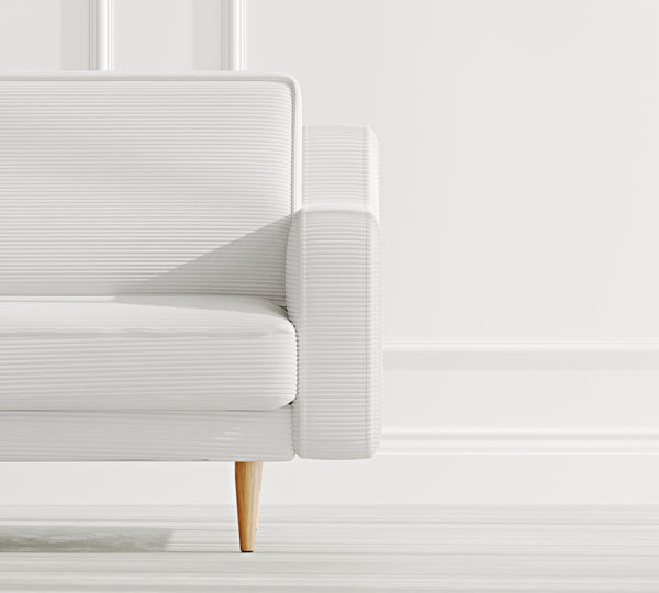 Klem Slim Loveseat Ahşap Ayak - Fitilli Kadife