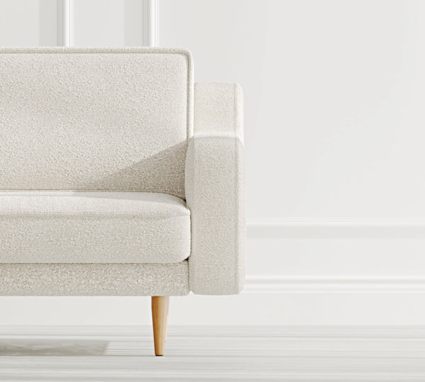 Klem Slim İkili Koltuk Ahşap Ayak - Bukle