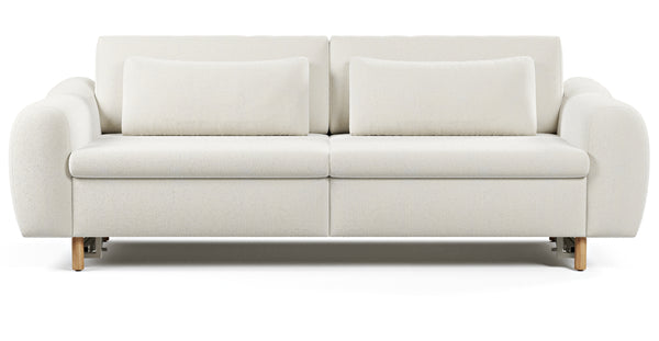 Nyra Yataklı Üçlü Koltuk Silindir Ahşap Ayak - Doğal Doku