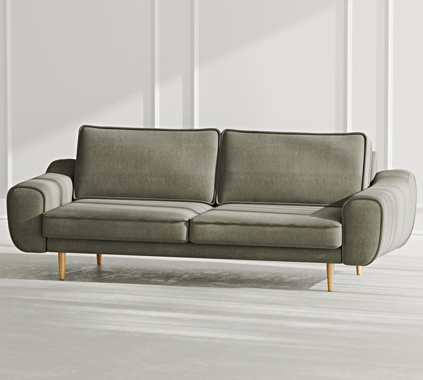 Klem Üçlü Koltuk Ahşap Ayak - Performans Keten