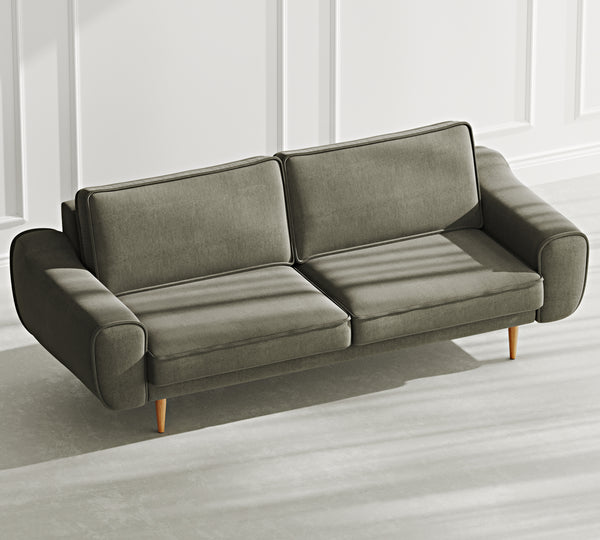 Klem Üçlü Koltuk Ahşap Ayak - Performans Keten