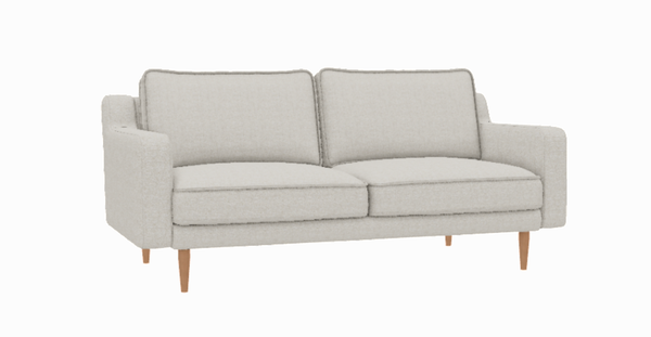 Klem Slim İkili Koltuk Ahşap Ayak - Bukle