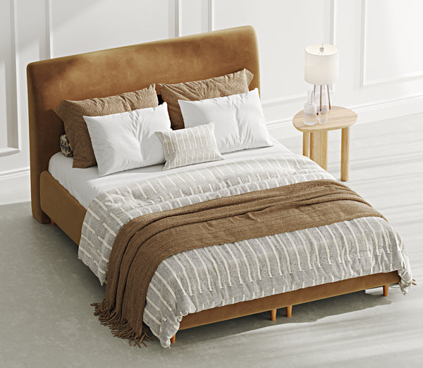 Klem Slim Çift Kişilik Bazalı Karyola 160x200 - Kadife