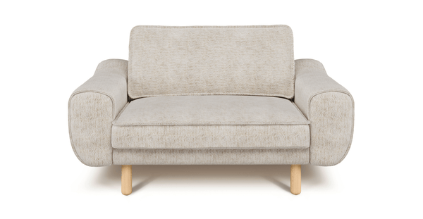 Klem Loveseat Silindir Ahşap Ayak - Doğal Doku