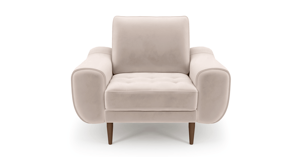 Modsy Bold Tekli Koltuk Ahşap Ayak - Kadife