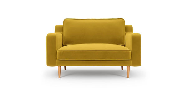 Klem Slim Loveseat Ahşap Ayak - Kadife