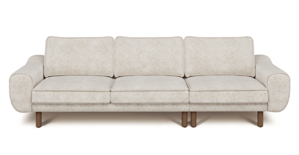 Klem Dörtlü Koltuk Silindir Ahşap Ayak - Doğal Doku