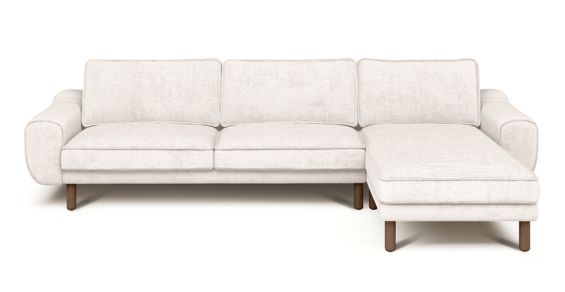 Klem 306 x 171 Köşe Silindir Ahşap Ayak - Fitilli Kadife | Normod