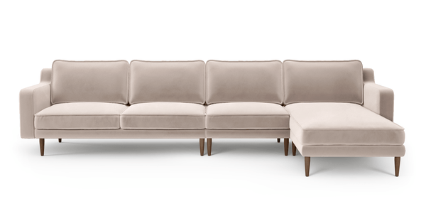 Klem Slim 343 x 171 Köşe Ahşap Ayak - Kadife