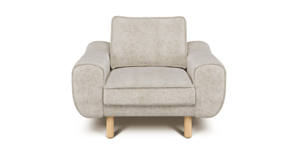 Klem Tekli Koltuk Silindir Ahşap Ayak - Doğal Doku