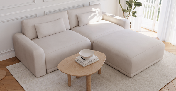 Carle Üçlü Koltuk Çift Kollu Ve Puf - Kadife