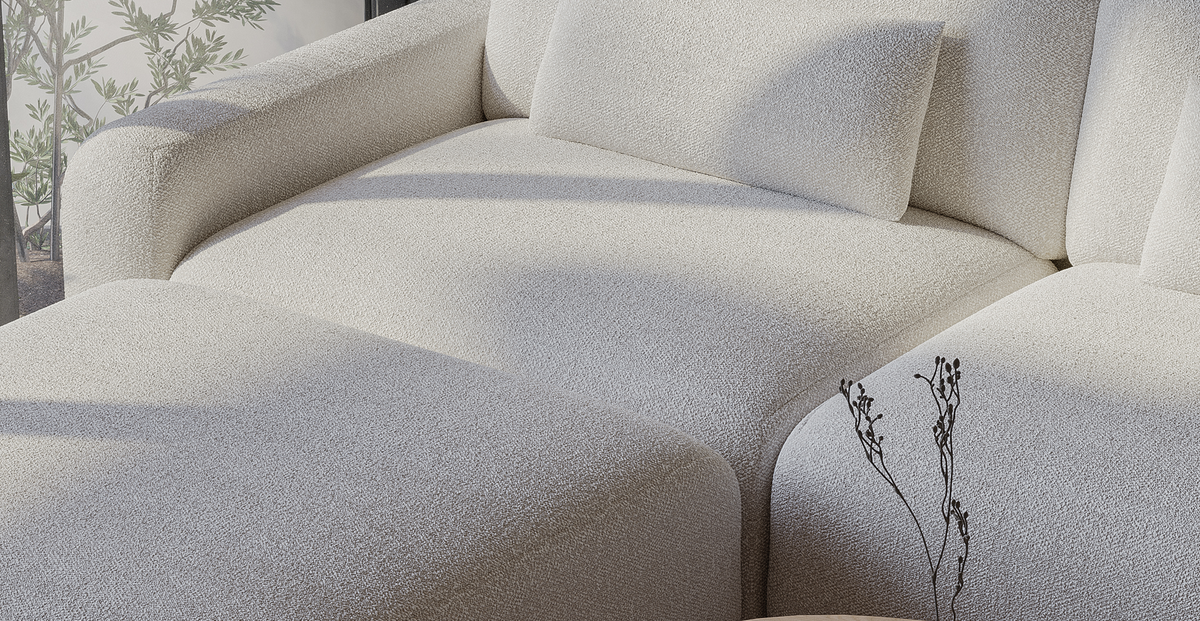 Carle Deniz Köpüğü Üçlü ve Puf Koltuk Takımı - Bukle