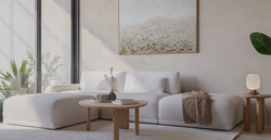 Carle Deniz Köpüğü Üçlü ve Puf Koltuk Takımı - Bukle