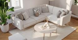 Klem Slim Kemik Köşe ve Puf Small Koltuk Takımı - Fitilli Kadife