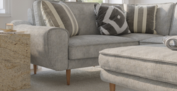 Klem Mermer Gri Köşe Koltuk ve Puf Takımı - Doğal Doku