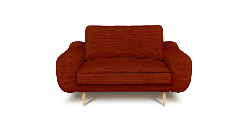 Klem Loveseat Ahşap Ayak - Fitilli Kadife