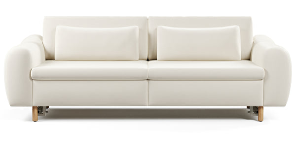 Nyra Yataklı Üçlü Koltuk Silindir Ahşap Ayak - Performans Kadife