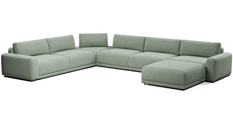 Carle 339 x 444 Köşe Çift Kollu ve Puf - Kadife
