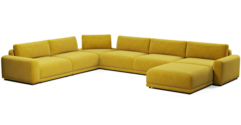 Carle 339 x 444 Köşe Çift Kollu ve Puf - Kadife