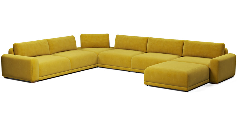 Carle 339 x 444 Köşe Çift Kollu ve Puf - Kadife