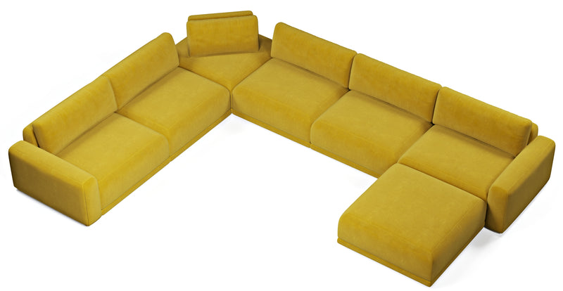 Carle 339 x 444 Köşe Çift Kollu ve Puf - Kadife