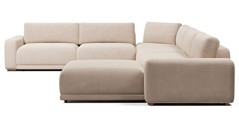 Carle 339 x 444 Köşe Çift Kollu ve Puf - Kadife