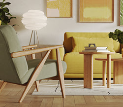 Carle Sisli Yeşil ve Polen Sarı 3-1 Koltuk Takımı - Fitilli Kadife