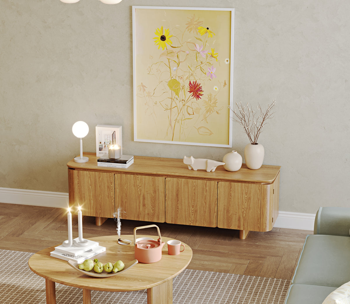 Klem Butter Blush Çağla Yeşili 3-3-1 Koltuk Takımı - Kadife