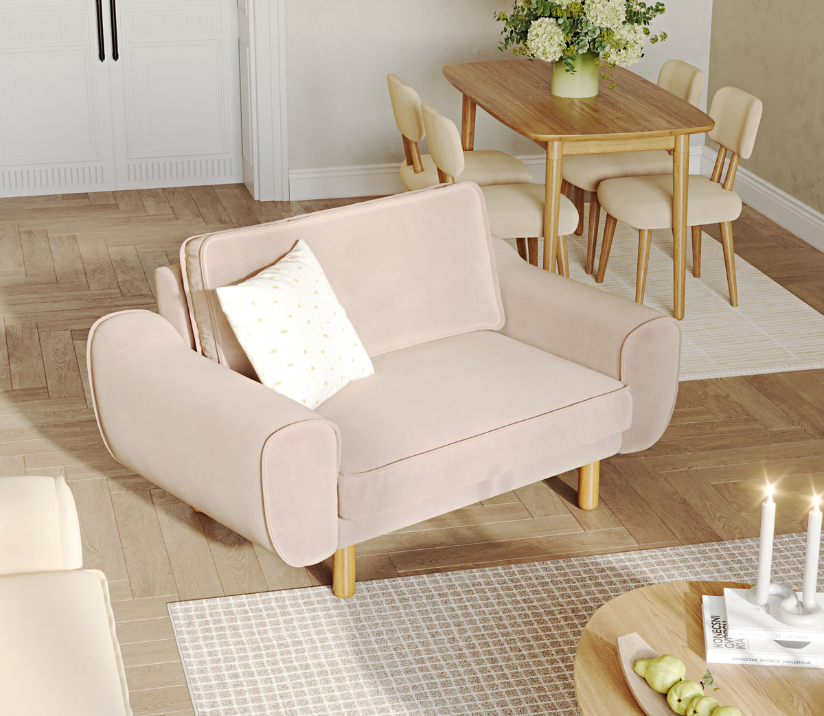 Klem Butter Blush Çağla Yeşili 3-3-1 Koltuk Takımı - Kadife