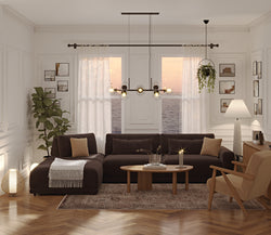 Carle Espresso ve Levy Berjer Köşe Koltuk Takımı - Kadife