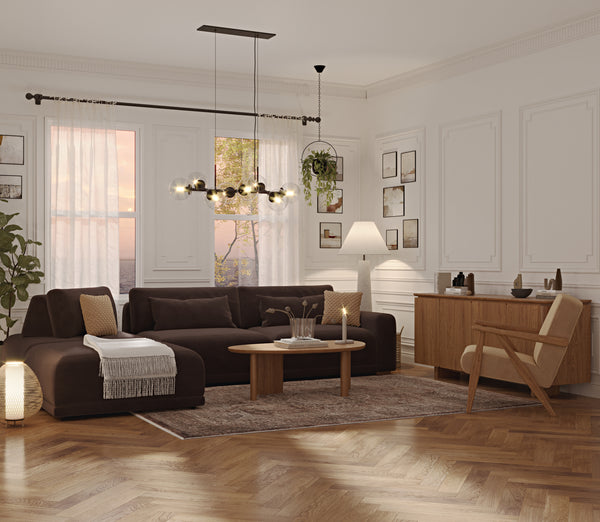 Carle Espresso ve Levy Berjer Köşe Koltuk Takımı - Kadife