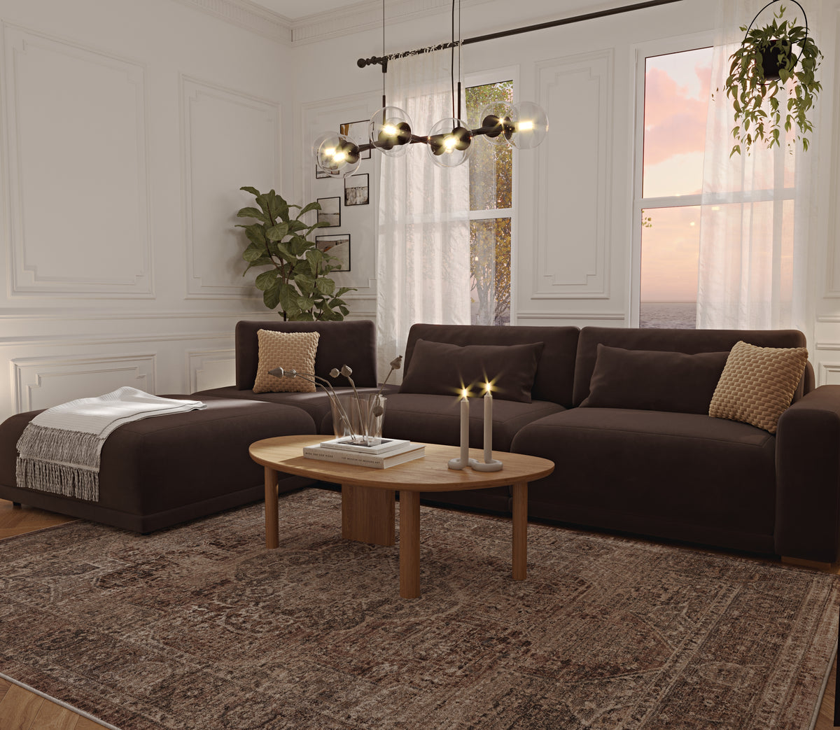 Carle Espresso ve Levy Berjer Köşe Koltuk Takımı - Kadife