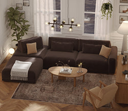 Carle Espresso ve Levy Berjer Köşe Koltuk Takımı - Kadife