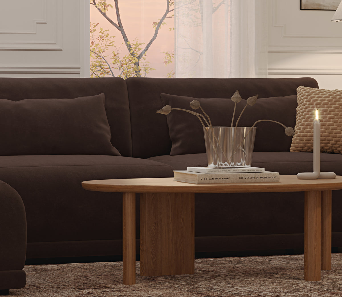 Carle Espresso ve Levy Berjer Köşe Koltuk Takımı - Kadife