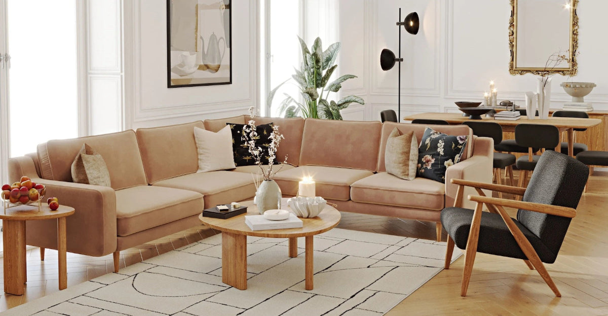 Klem Slim 283 x 257 Köşe ve Levy Berjer Köşe Koltuk Takımı - Kadife