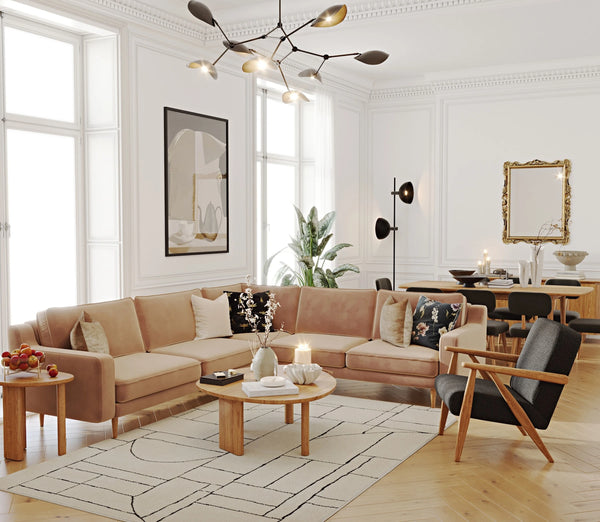 Klem Slim 283 x 257 Köşe ve Levy Berjer Köşe Koltuk Takımı - Kadife