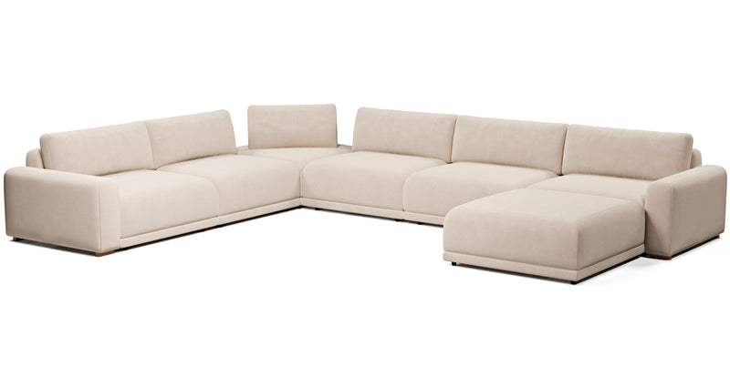 Carle 339 x 444 Köşe Çift Kollu ve Puf - Kadife