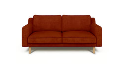 Klem Slim İkili Koltuk Silindir Ahşap Ayak - Fitilli Kadife