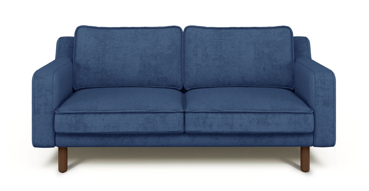 Klem Slim İkili Koltuk Silindir Ahşap Ayak - Fitilli Kadife