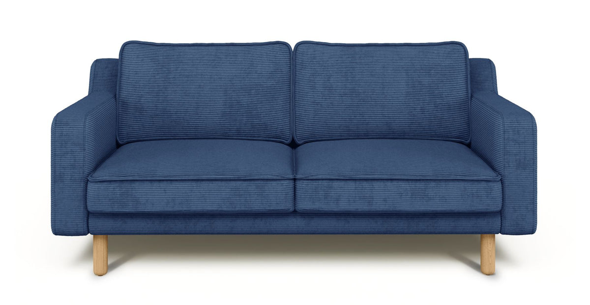 Klem Slim İkili Koltuk Silindir Ahşap Ayak - Fitilli Kadife