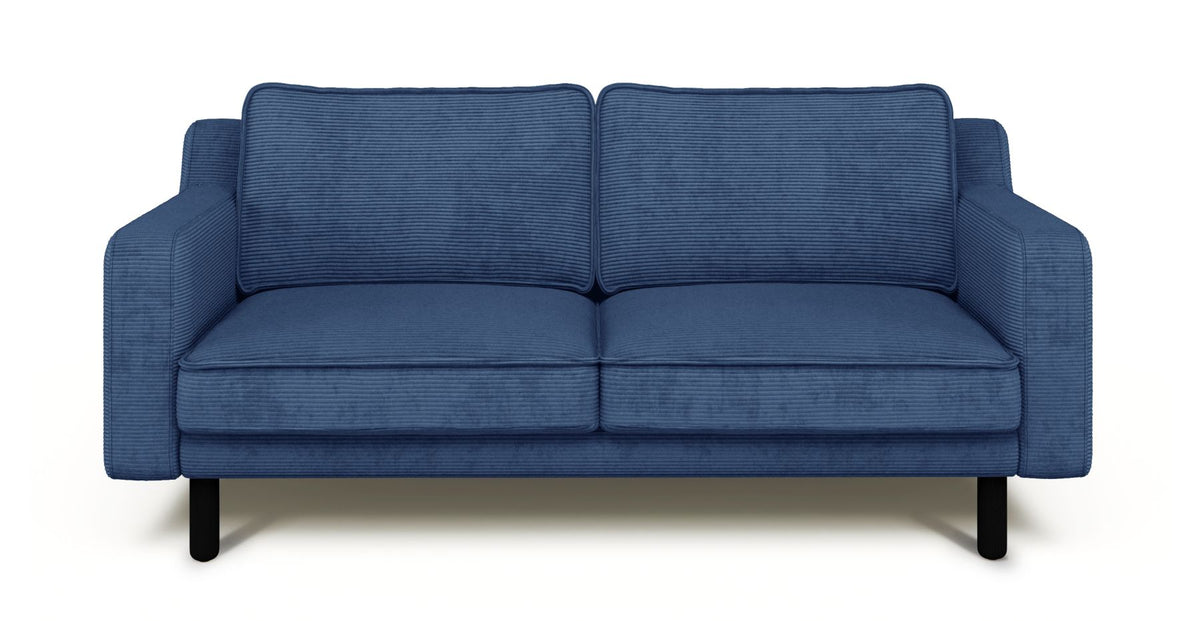 Klem Slim İkili Koltuk Silindir Ahşap Ayak - Fitilli Kadife