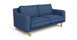 Klem Slim İkili Koltuk Silindir Ahşap Ayak - Fitilli Kadife