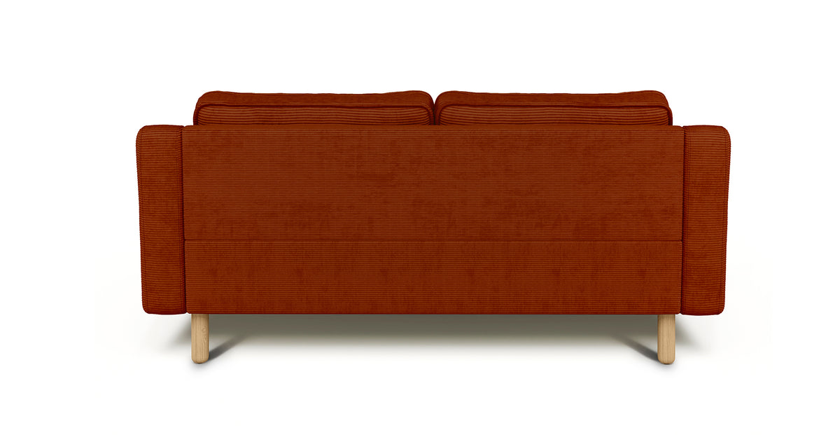 Klem Slim İkili Koltuk Silindir Ahşap Ayak - Fitilli Kadife