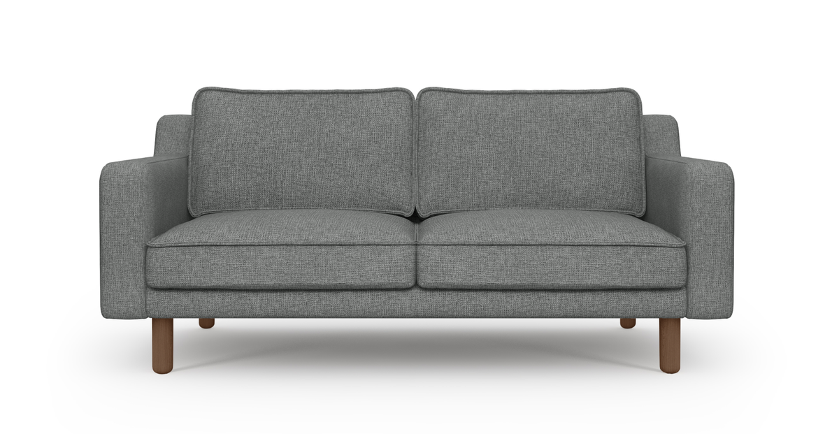 Klem Slim İkili Koltuk Silindir Ahşap Ayak - Keten