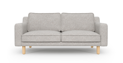 Klem Slim İkili Koltuk Silindir Ahşap Ayak - Keten