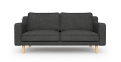 Klem Slim İkili Koltuk Silindir Ahşap Ayak - Keten