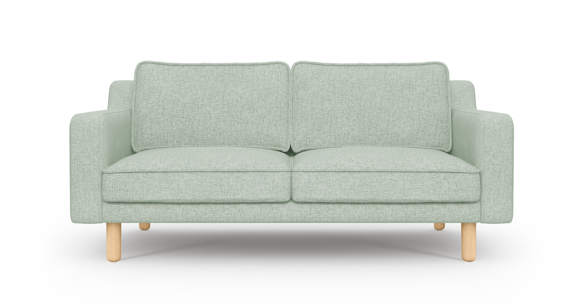 Klem Slim İkili Koltuk Silindir Ahşap Ayak - Keten